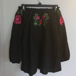 Off shoulder black top